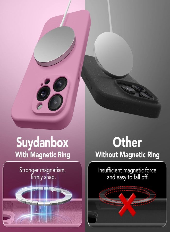 SuydanBox Magnetic for iPhone 13 Pro Case, Compatible with MagSafe, [Full Camera Protection][Screen Protector] Silicone Shockproof Protective Phone Case for iPhone 13 Pro 6.1", Blackcurrant - Image 5