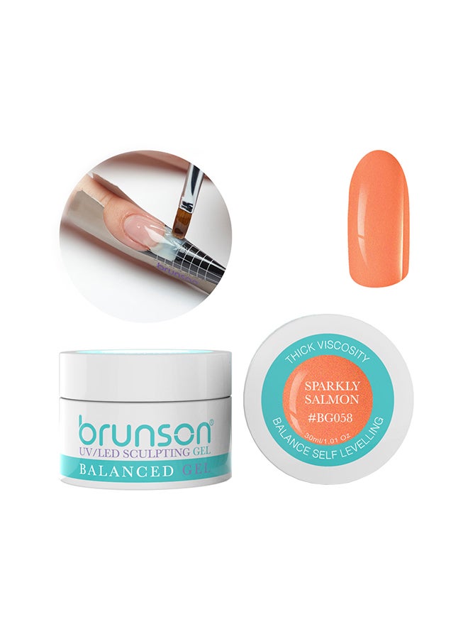 brunson Sculpting Camouflage Uv Builder Gel Balanced Level Gel Uv Sculpting Nail Gel System 30Ml Sparkle Salmon Bg058
