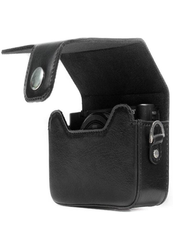 MegaGear Megagear Sony Cyber-Shot Dsc-Hx80, Dsc-Hx90V, Dsc-Wx500 Leather Camera Case With Strap - Black - MG885  - Image 4