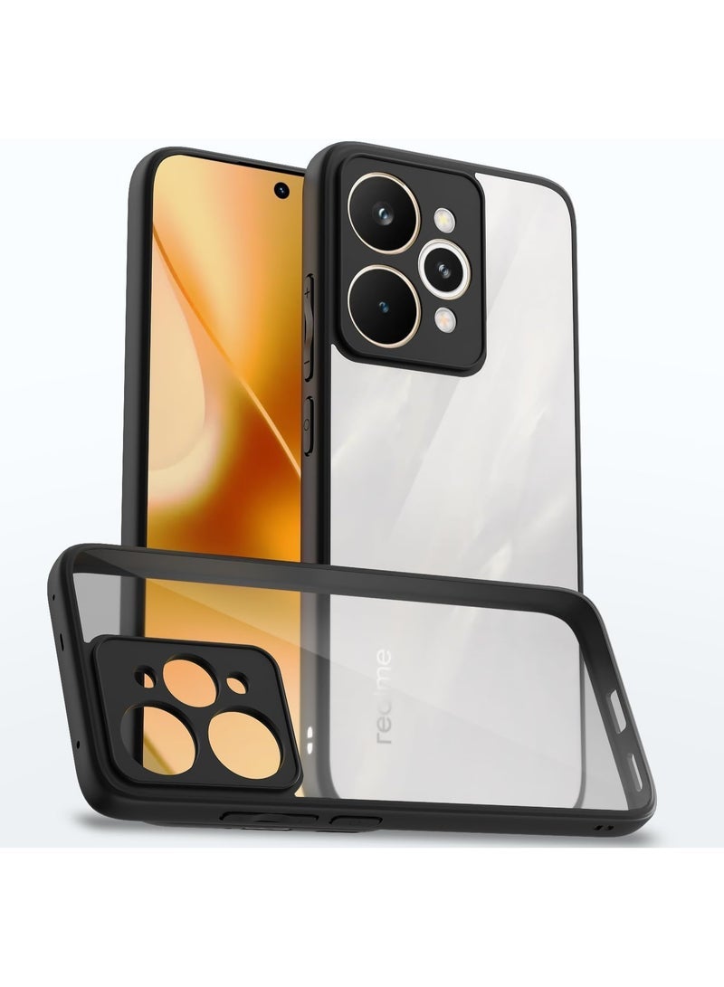 ten.tech Transparent Case for Realme 15 5G/Realme 15 Pro, Shockproof Anti-Yellowing Case, Silicone Bumper Case with Hard PC Back Anti-Scratch Black - Image 1