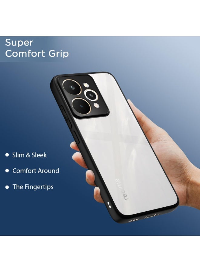 ten.tech Transparent Case for Realme 15 5G/Realme 15 Pro, Shockproof Anti-Yellowing Case, Silicone Bumper Case with Hard PC Back Anti-Scratch Black - Image 4