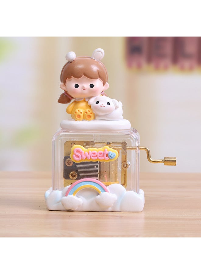 Creative Cute Girl Hand Series Music Box Cute Girl Decoration Hand Music Birthday Gift Music Box-Color:Cute Girl Yellow Clothes-Size:For Customized Items, Please Contact Customer Service - Image 1