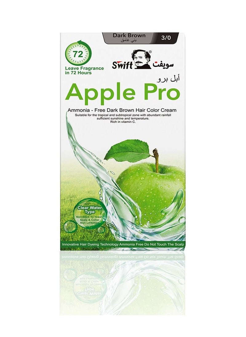 Swift - Apple Pro Ammonia free Hair Color Cream Dark Brown 100mlx2 - Image 1