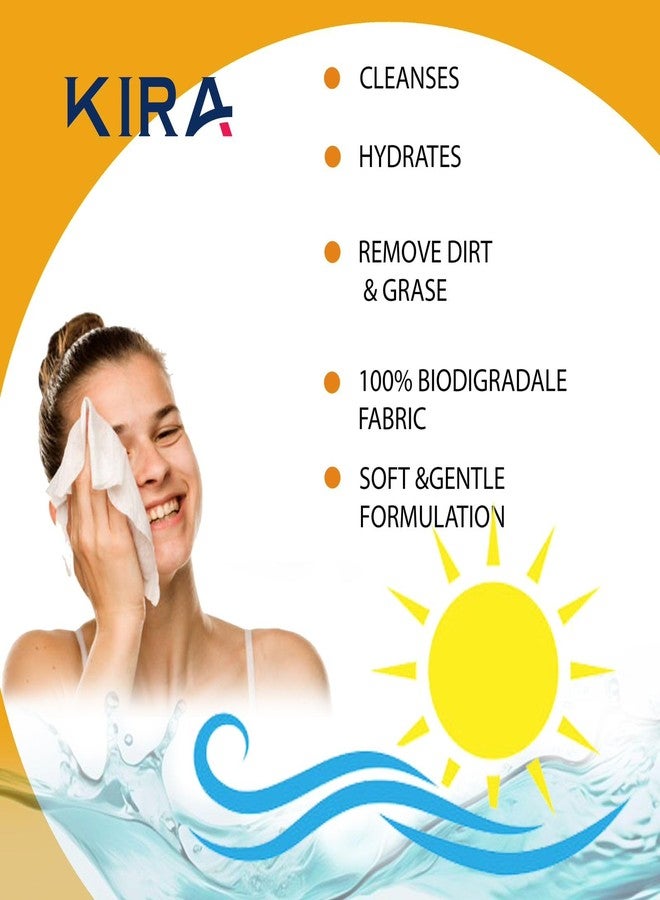 KIRA 25 sheet Clean & Glow Makeup Remover Wipes, Cleansing And Hydrating Facial Wipes,Wet Face Wipes Glowing Beauty For Instant Face Cleaning Soft&Fresh (D-Tan) - Image 4