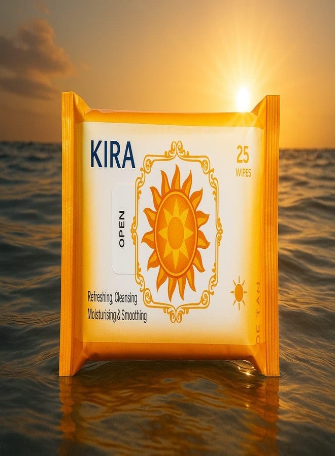 KIRA 25 sheet Clean & Glow Makeup Remover Wipes, Cleansing And Hydrating Facial Wipes,Wet Face Wipes Glowing Beauty For Instant Face Cleaning Soft&Fresh (D-Tan) - Image 5
