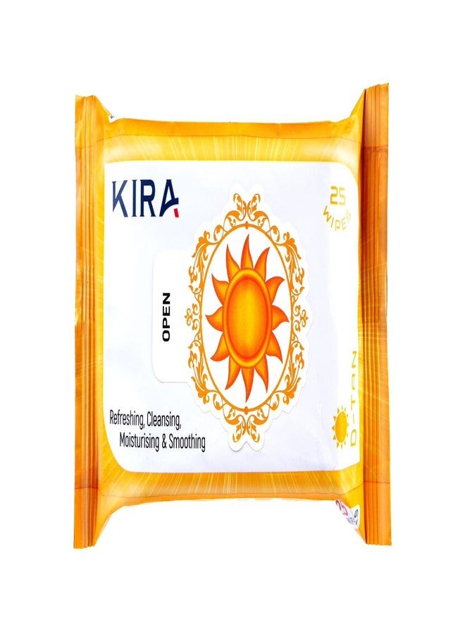 KIRA 25 sheet Clean & Glow Makeup Remover Wipes, Cleansing And Hydrating Facial Wipes,Wet Face Wipes Glowing Beauty For Instant Face Cleaning Soft&Fresh (D-Tan) - Image 1