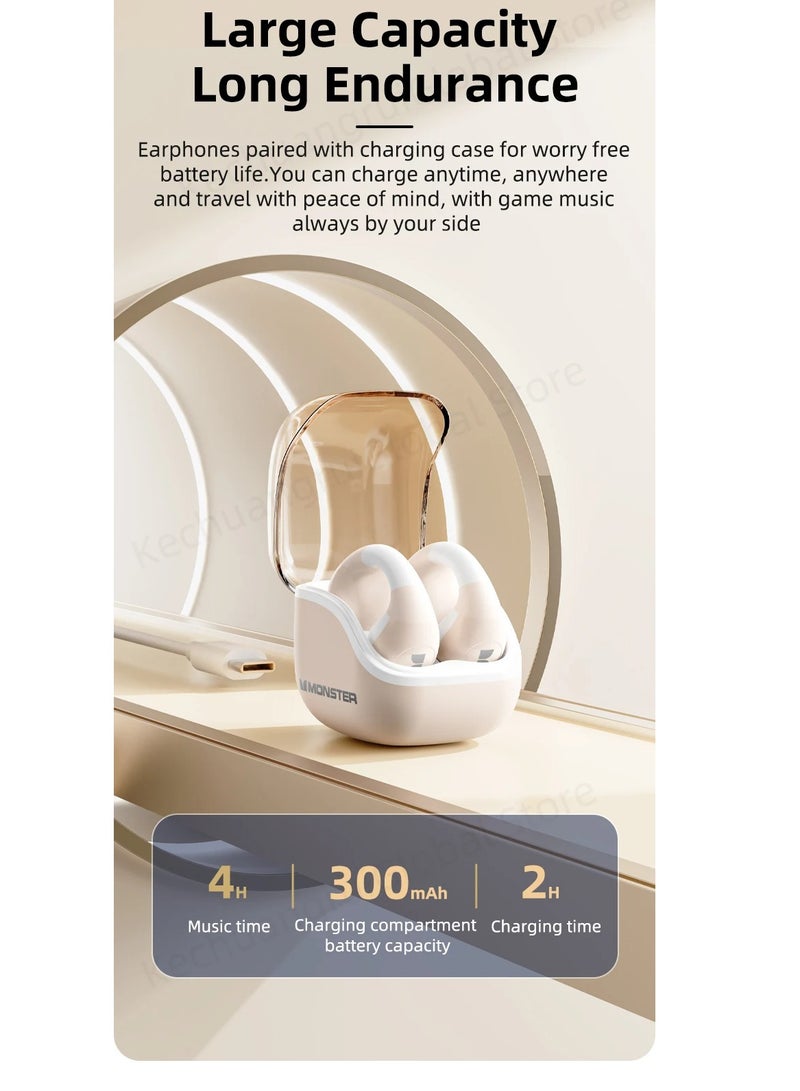 Monster XKT29 Wireless Bluetooth 5.4 Earphones Sports Earclip Stereo Call Headphones with Mic Long standby Earbuds Clip on Ear - Image 3