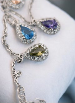 zilara Halo Drop Gem Stone Bracelet  - Image 1