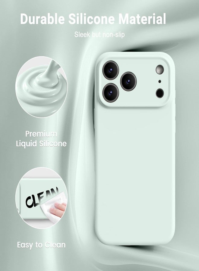 OTOFLY Magnetic for iPhone 17 Pro Case,Compatible with Magsafe,Classic Liquid Silicone Mobile Phone Case,Integrated Camera Control Button,Anti-Scratch Microfiber Lining,Mint Green - Image 3