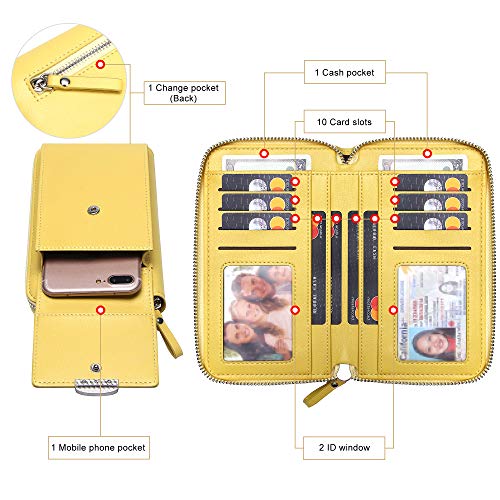 KUKOO Small Crossbody Bag Cell Phone Purse Wallet with Credit Card Slots for Women - Image 4