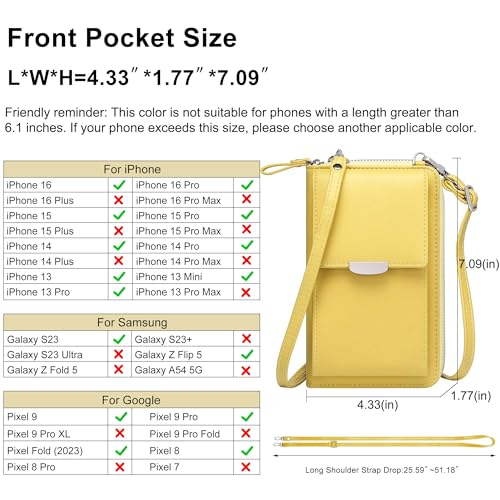 KUKOO Small Crossbody Bag Cell Phone Purse Wallet with Credit Card Slots for Women - Image 3