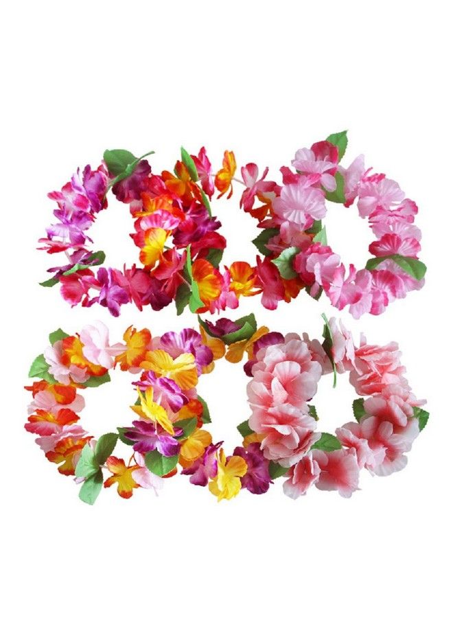 BPNHNA 6Pcs Hawaiian Wreaths Headband Tropical Luau Flower Headpiece Leis Thicker Floral Crown For Summer Beach Pool Party Decorations Favors Supplies - Image 2