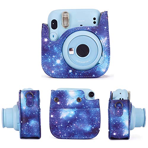 Phetium Instant mini 12 Camera Protective Case Compatible with Instax Mini 12 11,PU Leather Bag with Pocket and Adjustable Shoulder Strap (Starry Purple) - Image 2