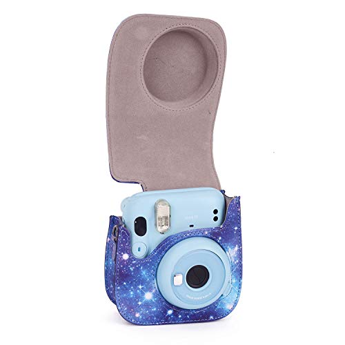 Phetium Instant mini 12 Camera Protective Case Compatible with Instax Mini 12 11,PU Leather Bag with Pocket and Adjustable Shoulder Strap (Starry Purple) - Image 3