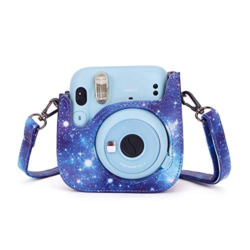 Phetium Instant mini 12 Camera Protective Case Compatible with Instax Mini 12 11,PU Leather Bag with Pocket and Adjustable Shoulder Strap (Starry Purple) - Image 4