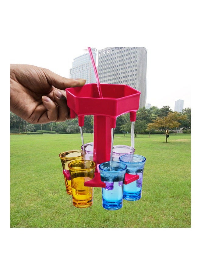 NIBEMINENT Upgrade 6 Shot Glass Dispenser And Holder Red 14x13.5x13cm  - Image 5
