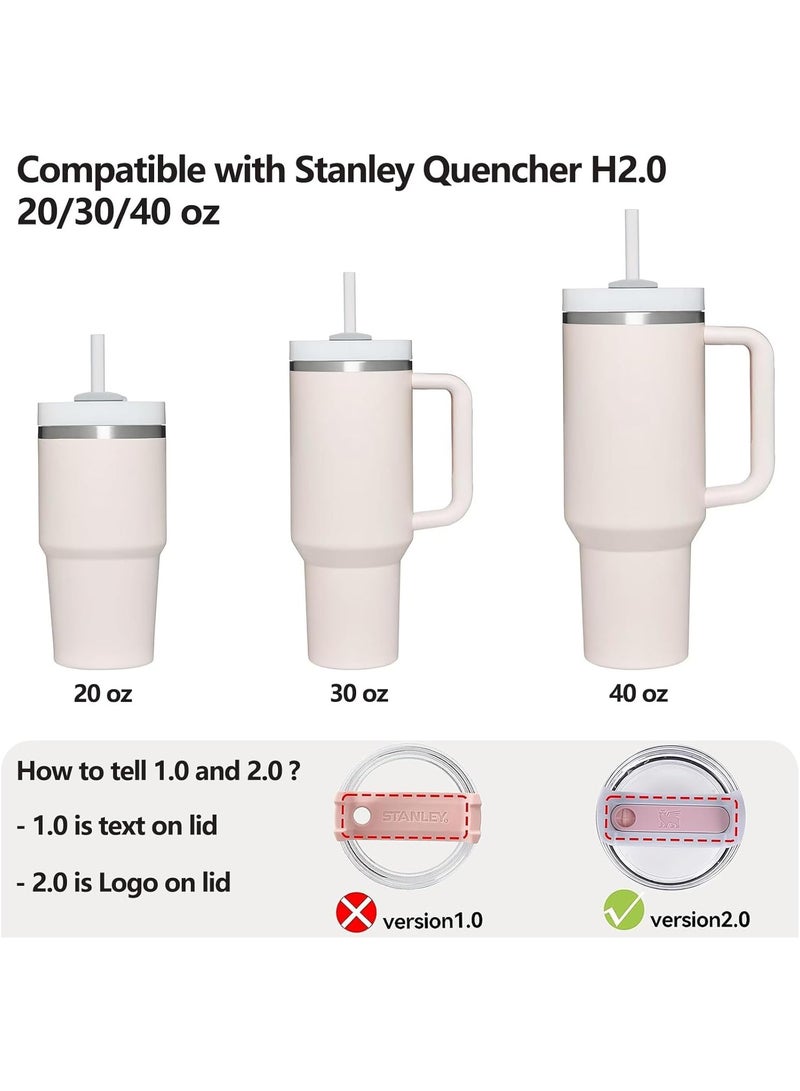 اس تي ان مجموعة سدادة للانسكاب لكوب ستانلي 30 أونصة و40 أونصة الإصدار 2.0 - مقاومة للتسرب مع شفاطتين وفرشاة تنظيف وسدادات سيليكون للحماية ضد الانسكاب - وردي - Image 4