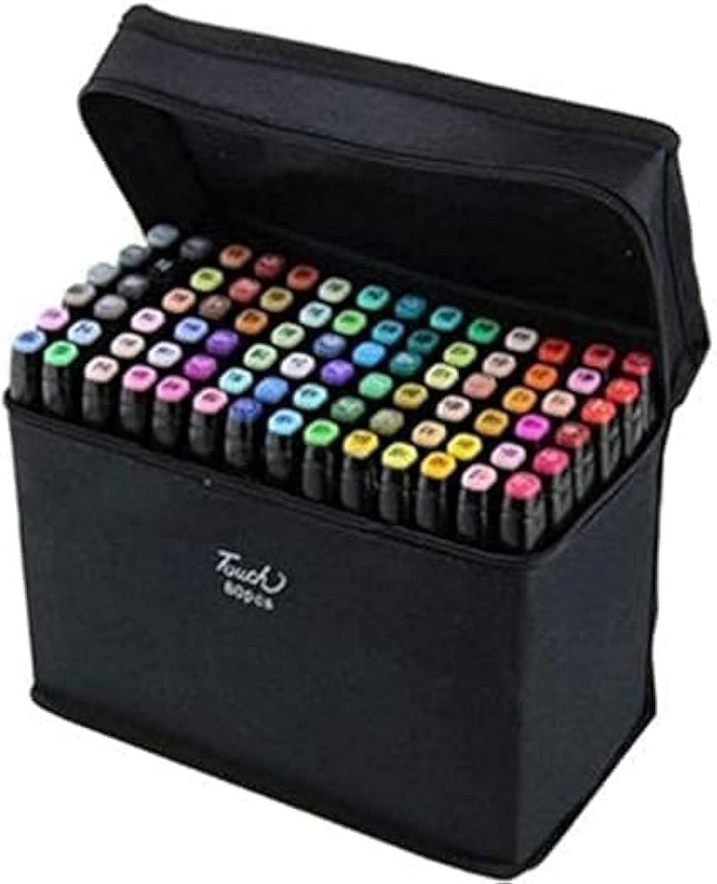 80 Colors Touch-5 Alcohol Graphic Pen Manga Graphic W/bag Art Twin Marker Pen - Image 1