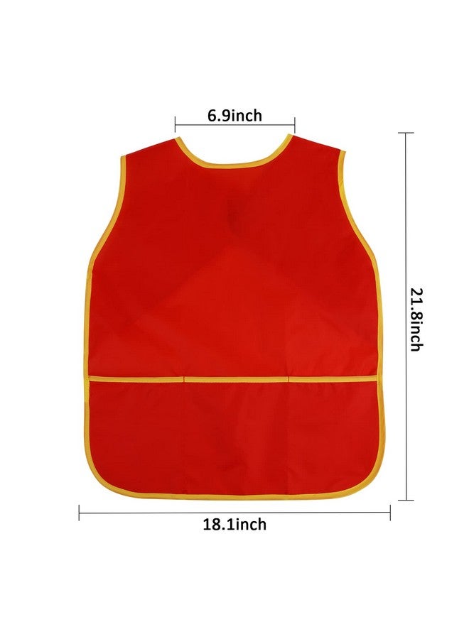 BAHABY 4 Pieces Kids Art Smock Kids Apron Waterproof Painting Aprons with Pockets Art Smocks for Kids 3-8 Years, 4 Colors - Image 3