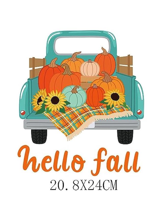 4 Sheets Fall Iron on Stickers, Maple Leaves Heat Transfer Stickers Cut Animal Pumpkin Pattern Iron on Appliques, Iron-on Decals Patches for Bags T-Shirt Jackets Hoodies DIY Decoration - Image 5