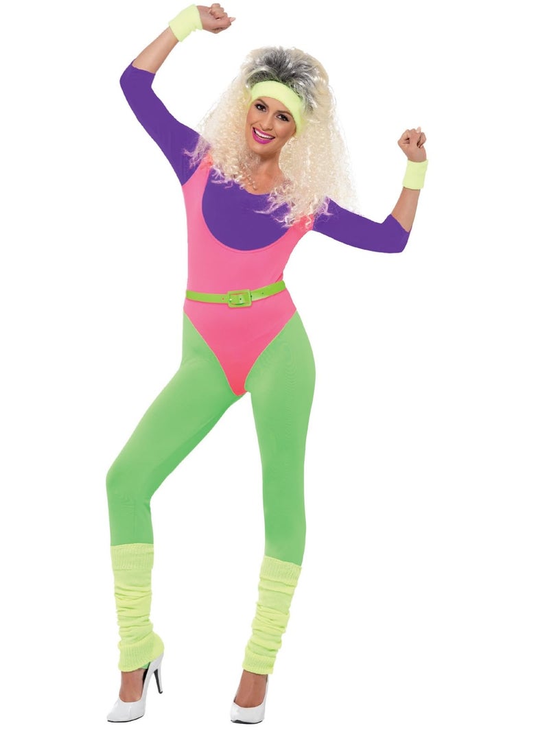 Smiffys 80s Work Out Costume, with Jumpsuit - Image 1