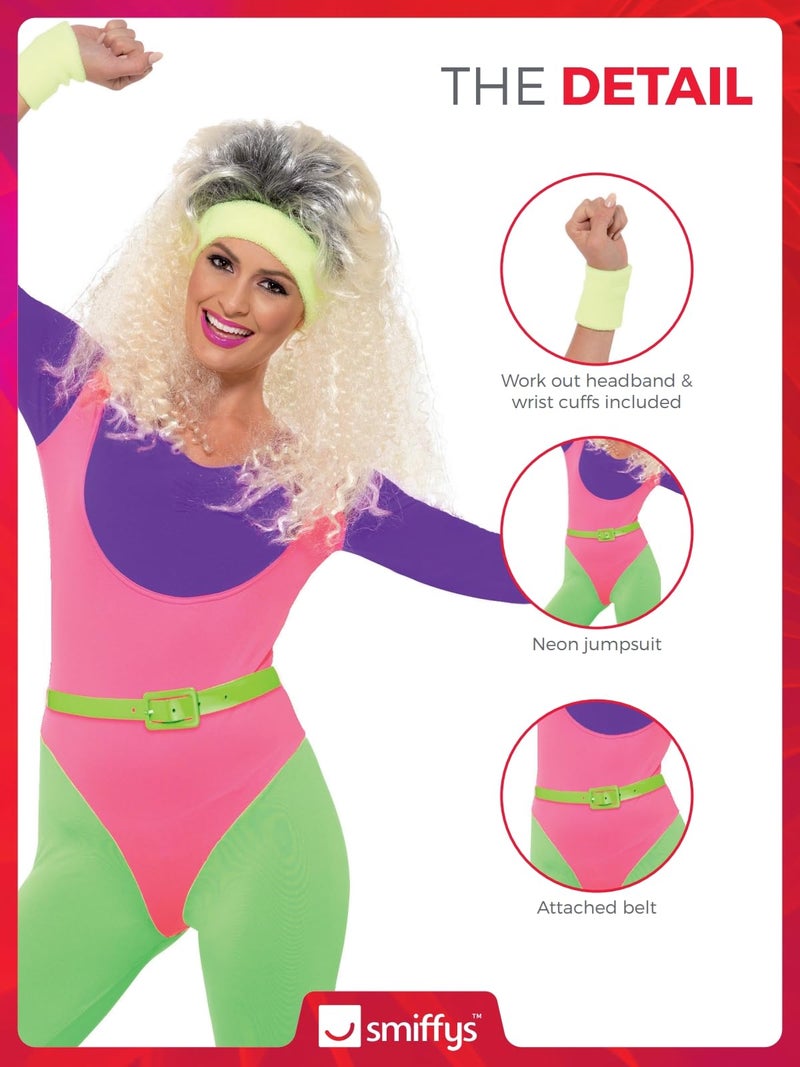 Smiffys 80s Work Out Costume, with Jumpsuit - Image 3