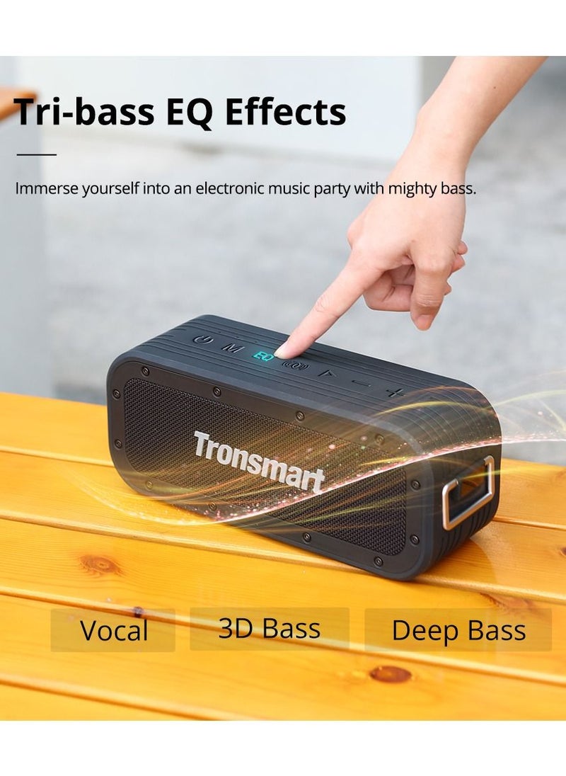 Tronsmart - Tronsmart Bluetooth Speaker, Tronsmart Force X Portable Speaker 60W, Bluetooth 5.0, with PowerBank, IPX6 Waterproof, SoundPulse Technology, 2.2 Channel System with Tri-Bass EQ, Black - Image 1