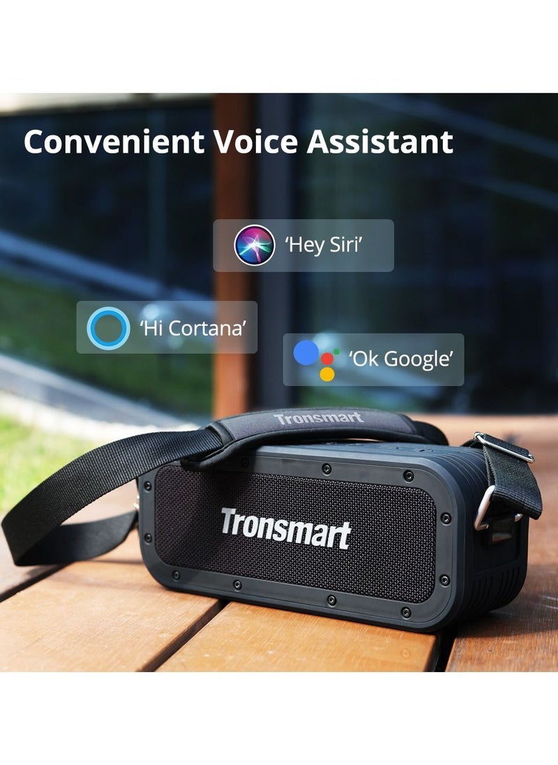 Tronsmart - Tronsmart Bluetooth Speaker, Tronsmart Force X Portable Speaker 60W, Bluetooth 5.0, with PowerBank, IPX6 Waterproof, SoundPulse Technology, 2.2 Channel System with Tri-Bass EQ, Black - Image 1
