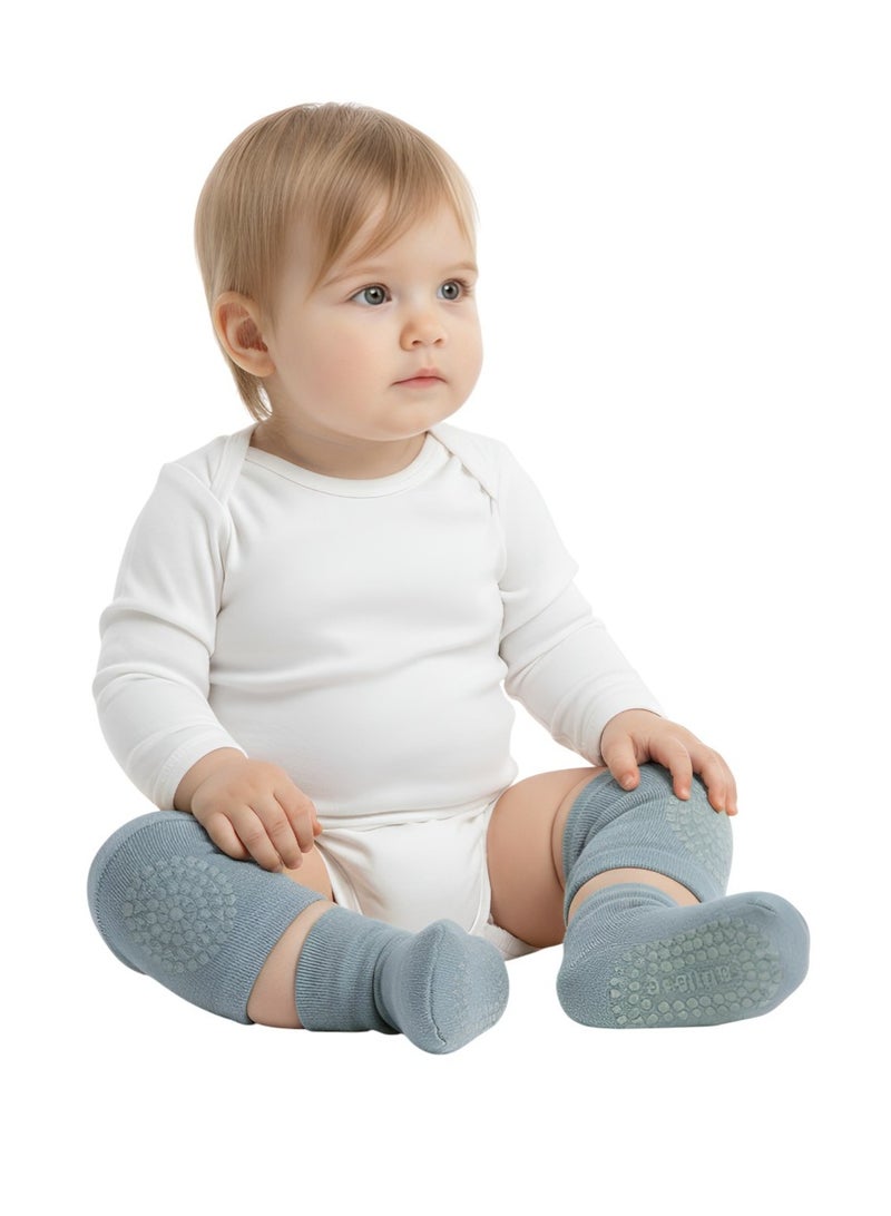 Bambimici 2-Piece Baby Knee Protective Knee Pad Set Blue Grey - Image 3