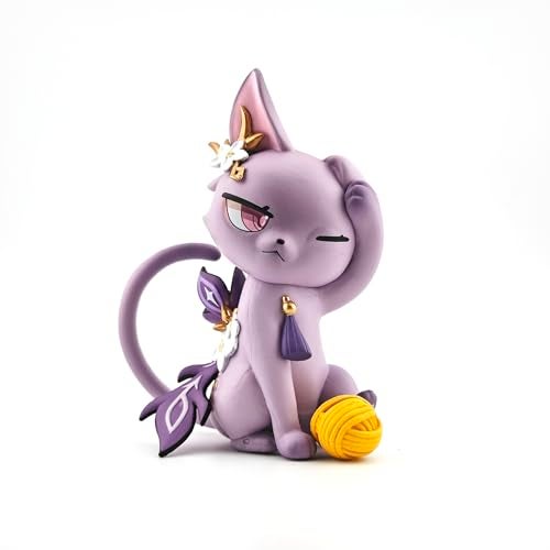 GOLEHS Genshin Impact Cat Figurine - 3.75" Cute Anime Collectible Figure, Diluc/Childe/Keqing, Gift for Fans and Cat Lovers, - Image 2