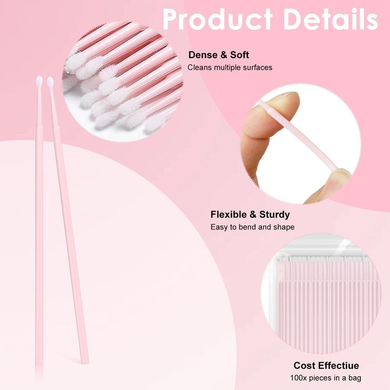 Hannea ® 100-Count Precision Cotton Swabs, Detailing Cotton Buds for Makeup, Micro-Tip Cotton Applicators for Eyeliner, Nail Art & Touch-Ups - Image 3