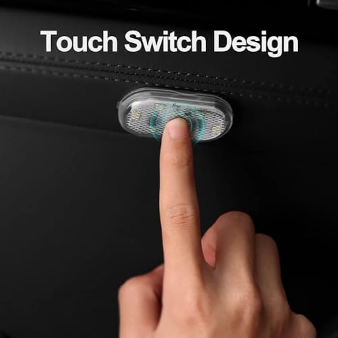 rayihni Car Lights Interior Portable Small Incar Led Touch Lights With 2 Bright Lamp Beads Usb Rechargeable Lighting Light Car Emergency Light Warm White Light - Image 2