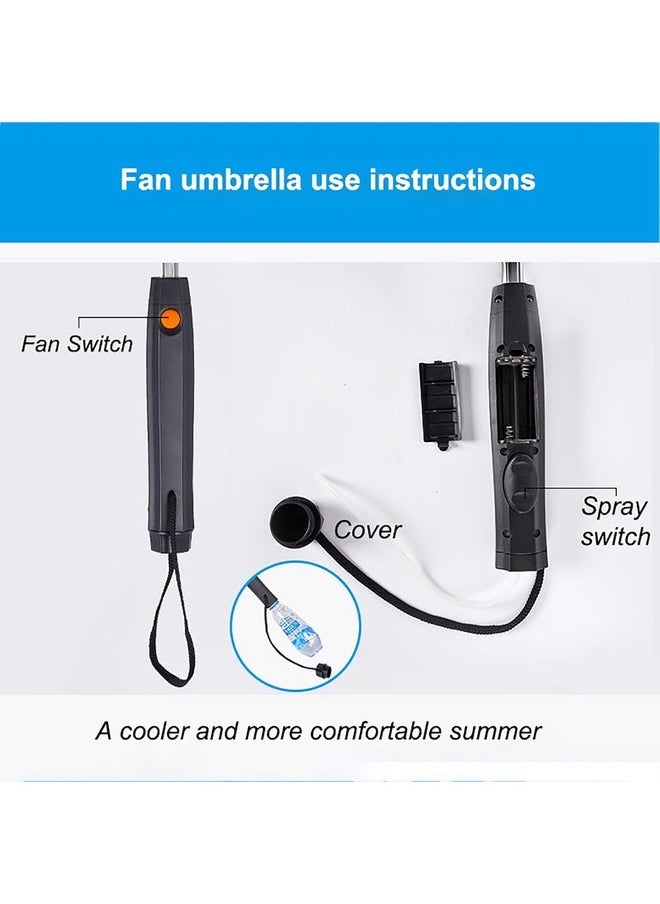 AWALOR - UV Protection Umbrella with Spray and Fan - Multi-Function Rain Umbrella for Hot and Sunny Days - Image 1