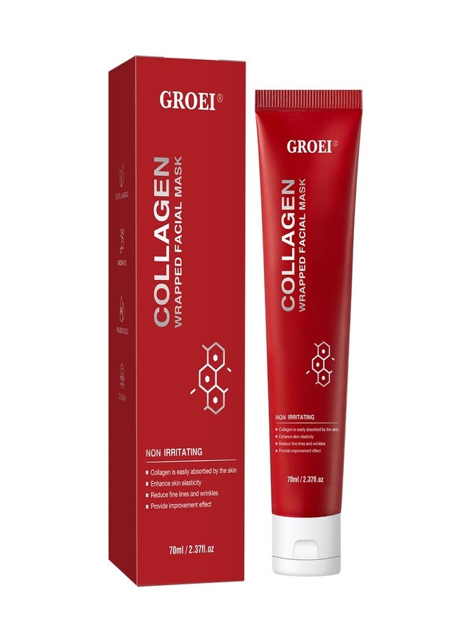 GROEI Collagen Peel Off Face Mask, 70ml Hydrating Facial Mask with Hydrolyzed Collagen and Hyaluronic Acid, Gentle Pore-Clearing Mask for Smooth, Supple Skin (1PC) - Image 1