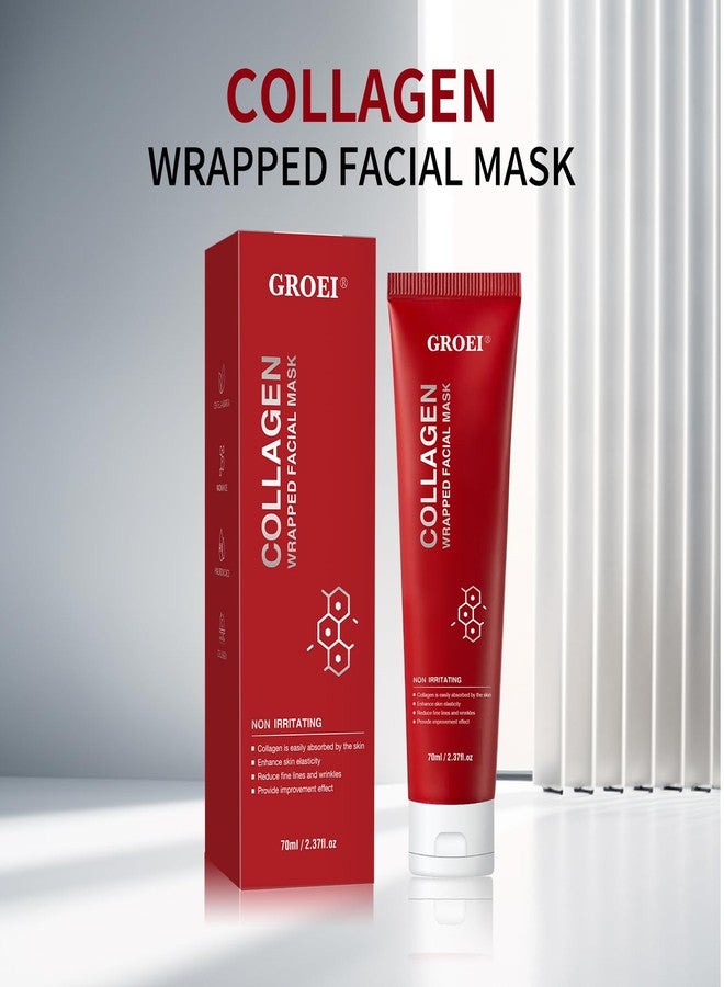 GROEI Collagen Peel Off Face Mask, 70ml Hydrating Facial Mask with Hydrolyzed Collagen and Hyaluronic Acid, Gentle Pore-Clearing Mask for Smooth, Supple Skin (1PC) - Image 5