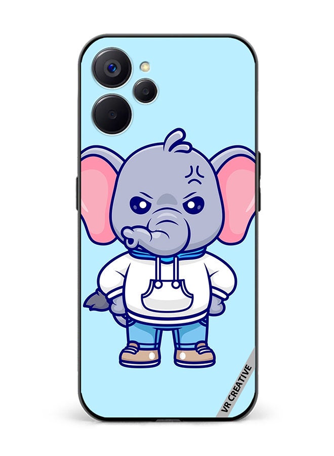 VR CREATIVE Protective Case Cover For Realme 10 5G Cute Angry Elephant Wearing Hoodie Design Multicolour - Image 1