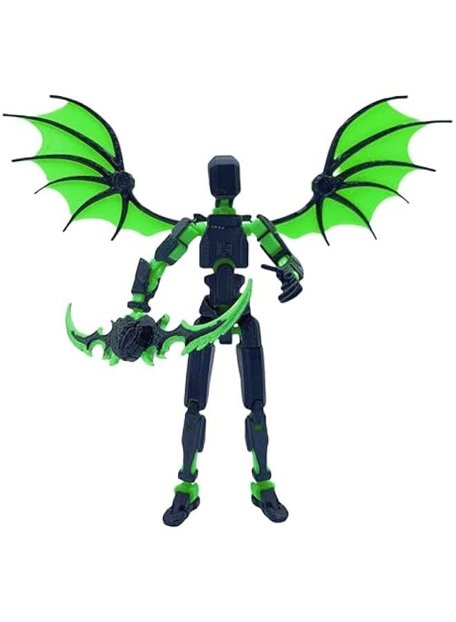 Dummy13 Action Figure Set | Pre-Assembled 3D Printed Titan and Robo Figures | Highly Articulated Robot Toys with Interchangeable Accessories |  for Collectors and Hobbyists (Black Green) - Image 1