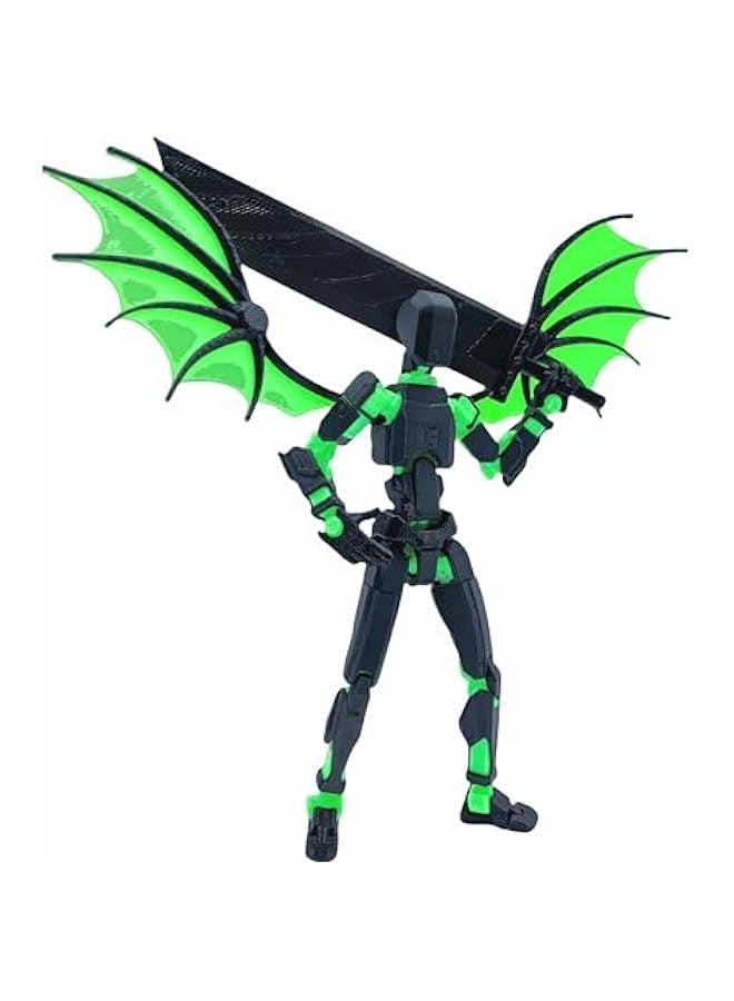 Dummy13 Action Figure Set | Pre-Assembled 3D Printed Titan and Robo Figures | Highly Articulated Robot Toys with Interchangeable Accessories |  for Collectors and Hobbyists (Black Green) - Image 3