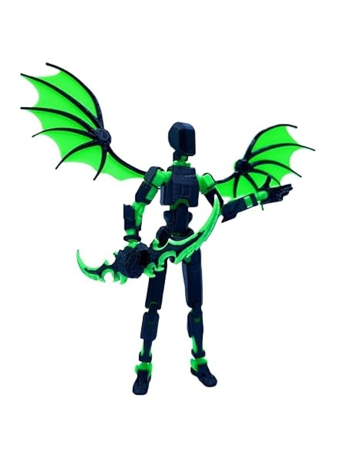Dummy13 Action Figure Set | Pre-Assembled 3D Printed Titan and Robo Figures | Highly Articulated Robot Toys with Interchangeable Accessories |  for Collectors and Hobbyists (Black Green) - Image 4