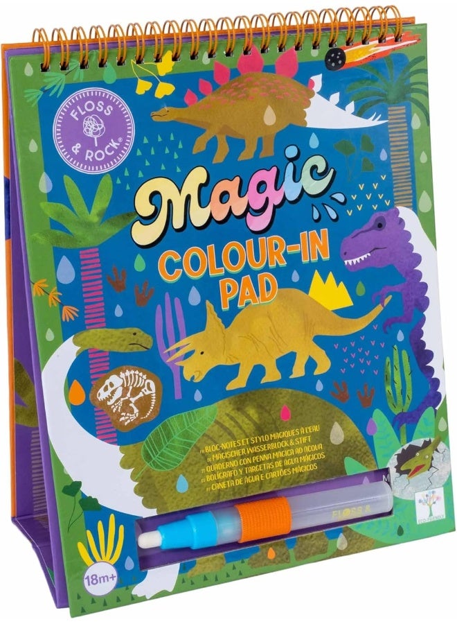 Floss & Rock Dinosaur Magic Colour Changing Water Card Easel & Pen - Image 1