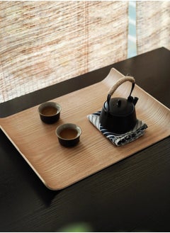 Trust Rectangular Natrual Ash Wood Veneer Serving Tray Light Brown 38X28CM  - Image 1