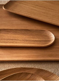Trust Rectangular Natrual Ash Wood Veneer Serving Tray Light Brown 38X28CM  - Image 5