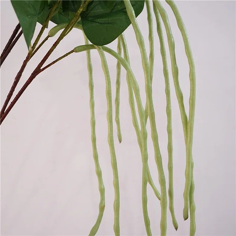 Bluejw L-009 Realistic Artificial Bean Vine Greenery - Real Touch Fake Vegetables Wall Hanging Decor for Wedding Graduation Christmas Chinese New Year - Image 3