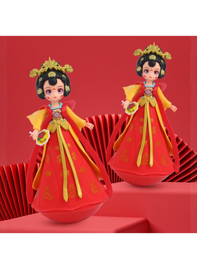 Datang Tumbler Little Sister Four Beautiful Women Creative Xi'an Tourism Creative Doll Doll Toy Ornaments Gift-Color:Large Four Seasons Autumn Red - Image 4