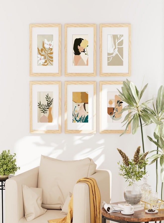decorUhome 8x10 Picture Frame Set of 10, Display Pictures 5x7 with Mat or 8x10 without Mat, Natural Photo Frame with Plexiglass for Picture Frames Collage Wall Decor, Natural, 8x10 - Image 2