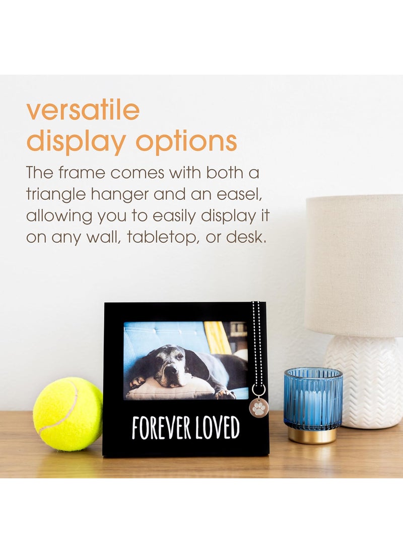 pearhead Pearhead Forever Loved Pet Keepsake Picture Frame Photo Frame for Pet Owners and Dog Lovers Ideal Memorial Gift for Loss of Dog and Pet Remembrance Wall Mount And Tabletop Frame Black  - Image 5