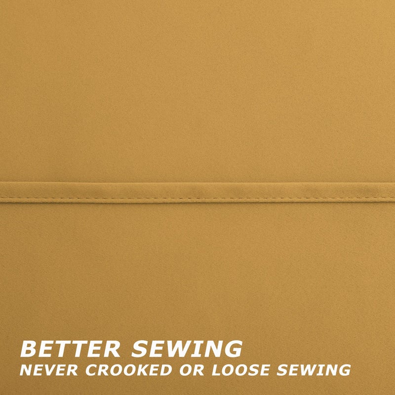 KOUFALL الستائر الفاخرة الأنيقة في Koufall لغرفة المعيشة Gold Gold Room Darkening Blackout Strucs لغرفة النوم الزجاجية المنزلق مجموعة باب من 2 لوحات 102 بوصة - Image 5