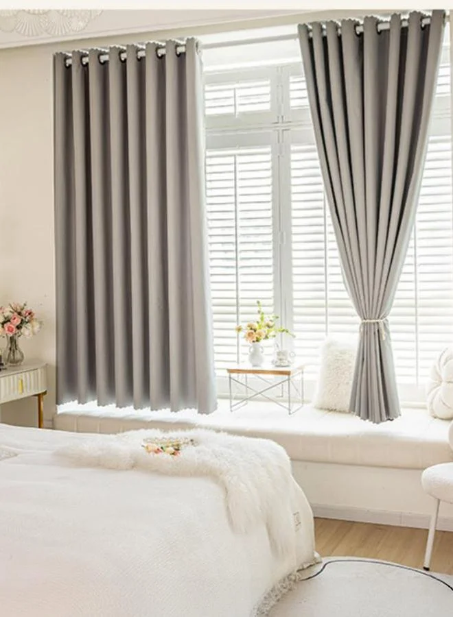 Styli 1-Piece Plain Non Black-Out Curtain, 170x280cm Blue