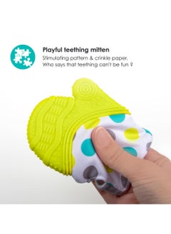 bbluv bblüv Glüv Baby Teething Mitten – Soft Silicone, BPA-Free, Crinkle Sound, Adjustable Strap, Soothing & Safe for Infants 3M+, Washable & Travel Bag Included  - Image 4