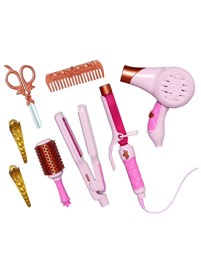 Disney طقم مكياج السفر بأسلوب أميرات ديزني، يعمل بالبطارية | ملحقات تجميل واقعية | لعب تخيلي وتغيير ملابس | تمثيل أدوار | تغيير ملابس عصرية | مجموعة ألعاب تجميل | هدية للفتيات - Image 5